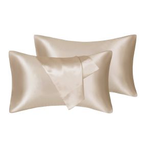 75D Satin Artificial Silk Pillowcase (Option: Champagne-King 20X36in)